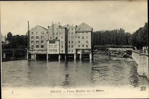 Ak Meaux Seine et Marne, Vieux Moulins sur la Marne
