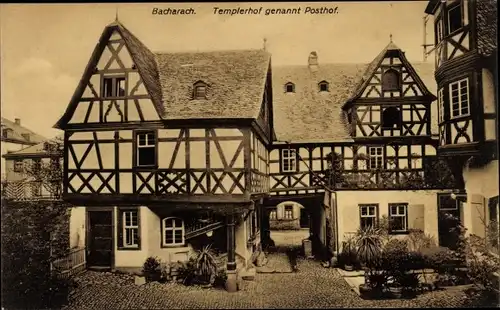 Ak Bacharach am Rhein, Templerhof genannt Posthof