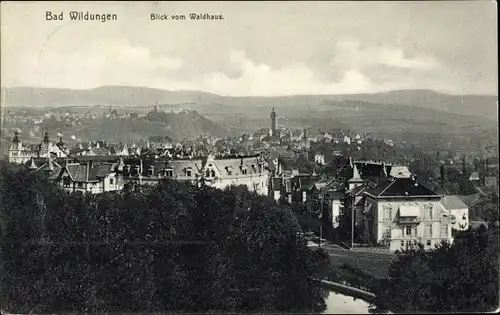 Ak Bad Wildungen in Nordhessen, Ortsblick vom Waldhaus