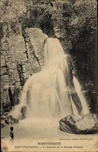 Ak Fort de France Martinique, La Cascade de la Rivière Madame