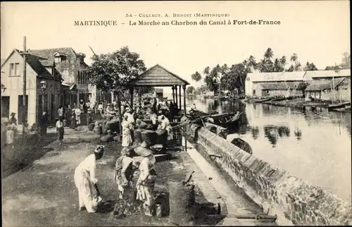 Ak Fort de France Martinique, Le Marché au Charbon du Canal
