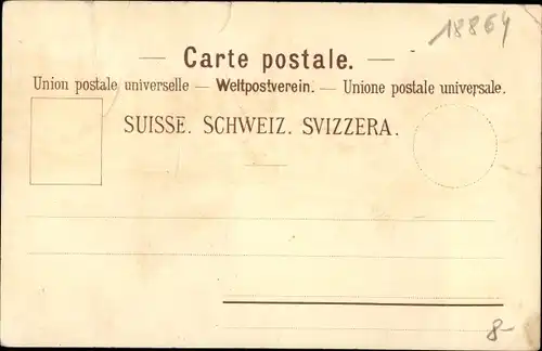 Litho Interlaken Kt. Bern Schweiz, Volksbank, Kurgarten