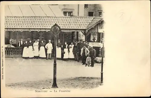 Ak Gérardmer Lothringen Vosges, Schlucht, La Frontiére