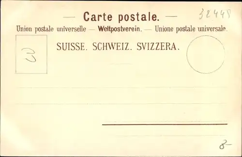 Litho Vitznau Kt. Luzern Schweiz, Rigi Bahn, Zahnradbahn, Landschaftspanorama