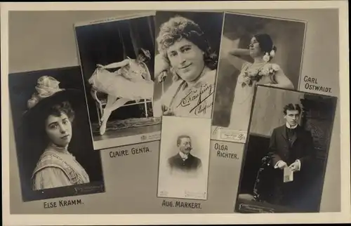 Ak Schauspieler, Stadttheater, Else Kramm, Claire Genta, Aug. Markert, Olga Richter, Carl Ostwaldt