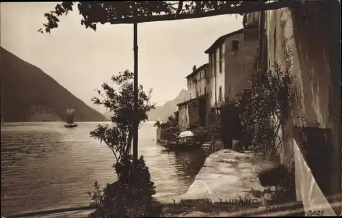 Ak Gandria Lago di Lugano Kt. Tessin Schweiz, Teilansicht der Stadt