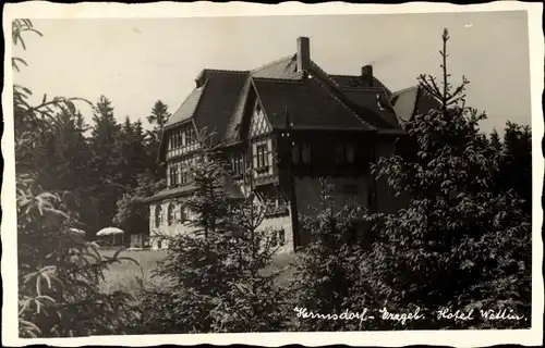 Foto Ak Hermsdorf im Erzgebirge, Hotel Wettin