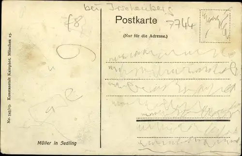 Künstler Ak Jedling Irschenberg Bayern, Müller, Ortschaft