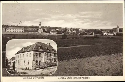 Ak Rockenberg Hessen, Gasthaus zur Gerste, Totalansicht vom Ort