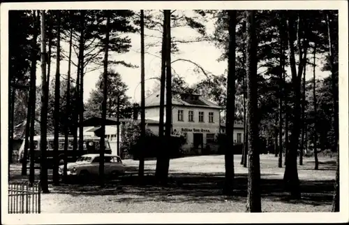 Ak Heidesee Brandenburg, Bus Bahnhof am Restaurant Tante Anna