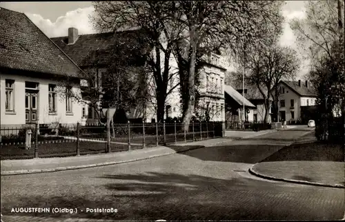 Ak Augustfehn Apen Niedersachsen, Poststraße