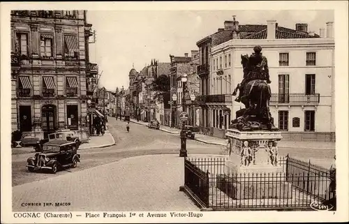 Ak Cognac Charente, Place Francois Ier et Avenue Victor Hugo, Citroen