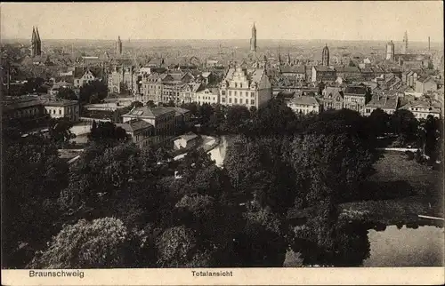 Ak Braunschweig in Niedersachsen, Totalansicht von Ort