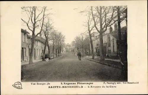 Ak Sainte Menehould Marne, L'Avenue de la Gare