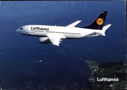 Ak Deutsches Passagierflugzeug, Lufthansa, Boeing 737-300, D ABXT