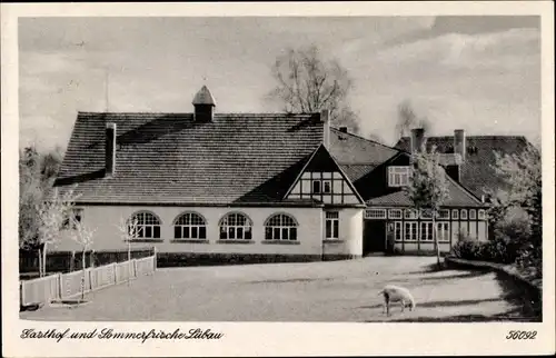 Ak Lübau Rabenau im Erzgebirge, Gasthof, Außenansicht, einsames Schaf