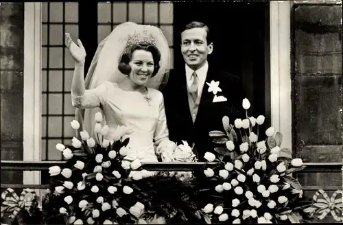 Ak Amsterdam, Beatrix Königin der Niederlande, Claus von Amsberg, Hochzeit, 10. März 1966