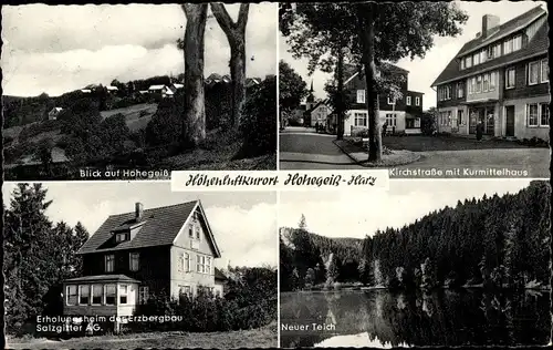 Ak Braunlage Oberharz, Hohegeiß, Kirchstraße, Kurmittelhaus, Erholungsheim Erzbergbau Salzgitter AG