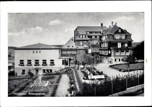 Ak Möttlingen Bad Liebenzell Baden Württemberg, Rettungsarche, Totalansicht, Garten, Springbrunnen