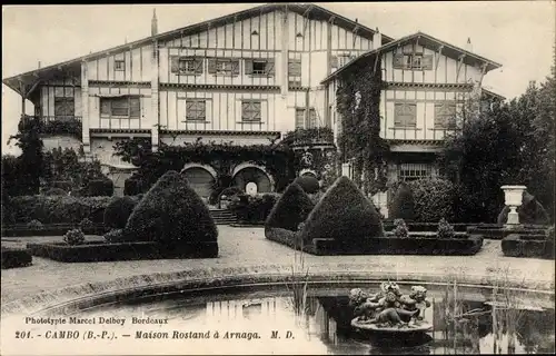 Ak Cambo Pyrénées Atlantiques, Maison Rostand à Arnaga