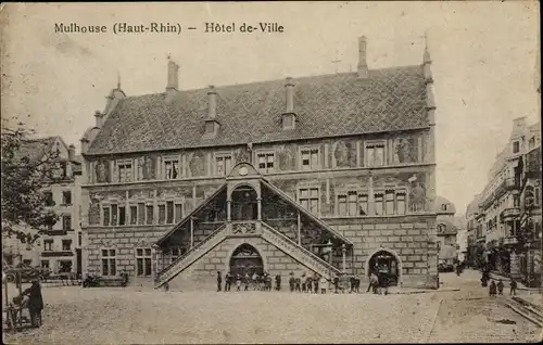 Ak Mulhouse Mülhausen Elsass Haut Rhin, Hôtel de Ville