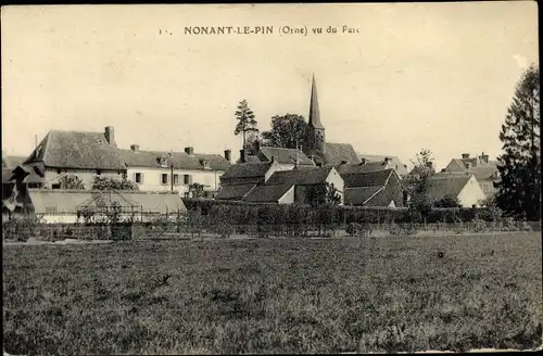 Ak Nonant le Pin Orne, Kirche, Wohnhäuser