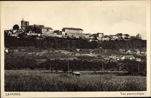 Ak Langres Haute Marne, Panorama, Kirche