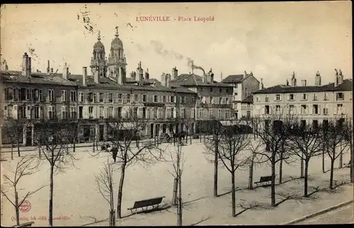 Ak Lunéville Lothringen Meurthe et Moselle, Place Leopold