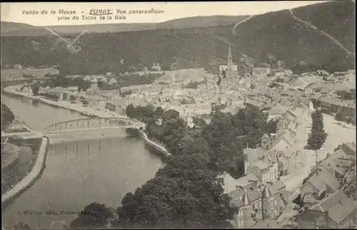 Ak Fumay Ardennes, Vue générale prise du Terne de la Haie