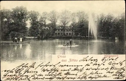 Ak Zittau in der Oberlausitz, Weinaupark