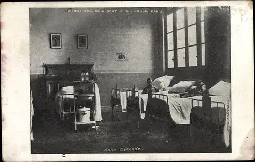 Ak Paris, Hopital Mre. du Roi Albert, Rue d'Arcole, Salle Ostende