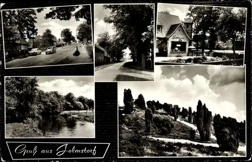 Ak Jelmstorf, Straßenpartie, Fluss, Landschaft