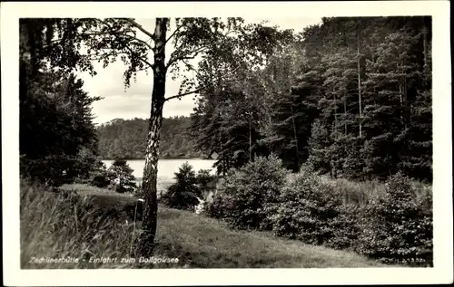 Ak Zechlinerhütte Rheinsberg, Einfahrt zum Dollgowsee