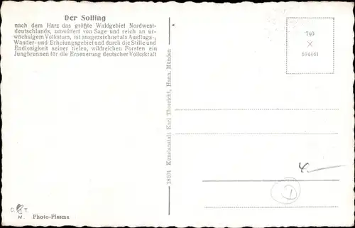 Ak Holzminden in Niedersachsen, Reihertal, Teich, Sollinghirsch, Lakenhaus, Fohlenplacken