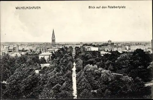 Ak Wilhelmshaven in Niedersachsen, Blick auf den Adalbertplatz