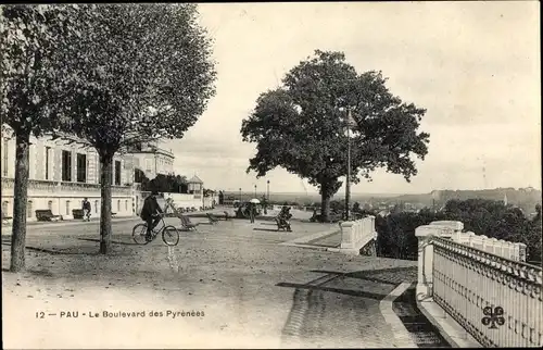 Ak Pau Pyrénées Atlantiques, Le Boulevard des Pyrénées