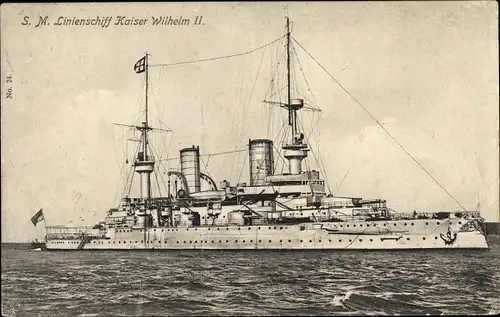 Ak Deutsches Kriegsschiff SM Linienschiff Kaiser Wilhelm II