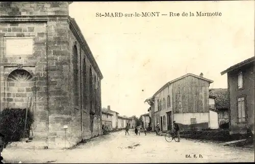 Ak Saint Mard sur le Mont Marne, Rue de la Marmotte