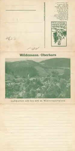 Klapp Ak Wildemann Clausthal Zellerfeld im Oberharz, Ortschaft, Sage vom wilden Mann