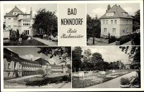 Ak Bad Nenndorf Niedersachsen, Haus Hachmeister, Hotel Esplanade, Gr. Schwefelbadehaus, Sonnengarten