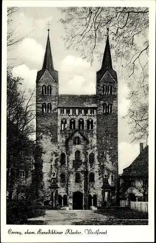 Ak Höxter in Nordrhein Westfalen, Corvey, ehem. Benediktiner Kloster, Westfront