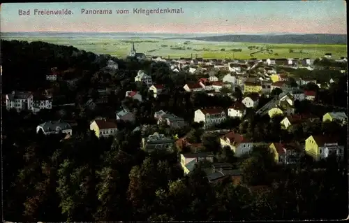 Ak Bad Freienwalde an der Oder, Panorama vom Kriegerdenkmal