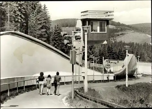 Ak Oberhof im Thüringer Wald, Rennschlittenbahn