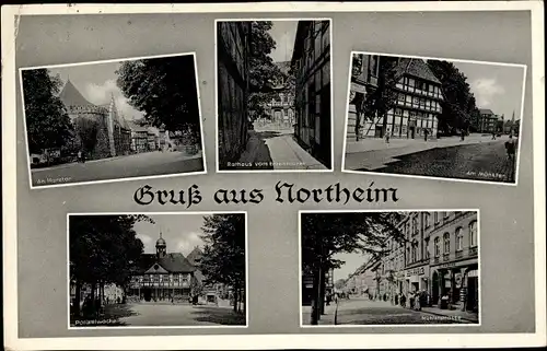 Ak Northeim in Niedersachsen, Harztor, Rathaus, Polizeiwache, Mühlenstraße