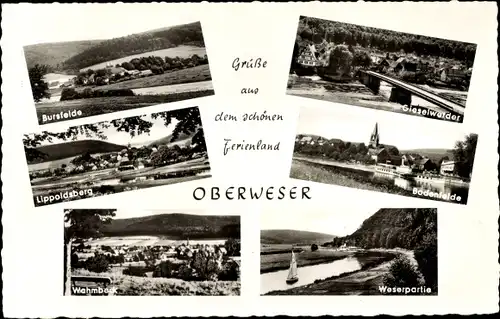 Ak Oberweser Nordhessen, Ortsansichten, Weserpartie