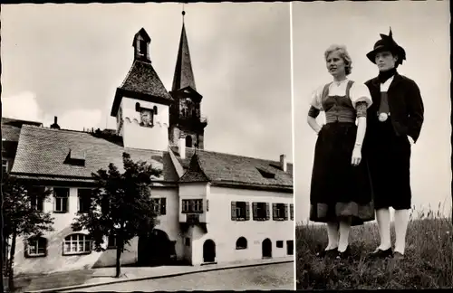 Ak Marktredwitz in Oberfranken, Kirche, Trachtenpaar, 900 Jahresfeier Eger, Tag des Egerlandes 1961