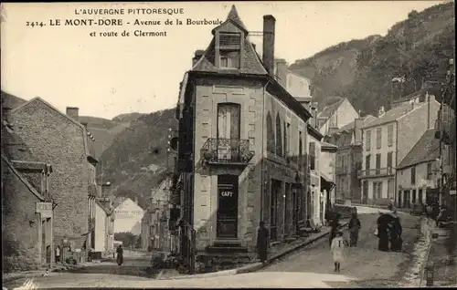 Ak Le Mont Dore Puy de Dôme, Avenue de la Bourboule et route de Clermont