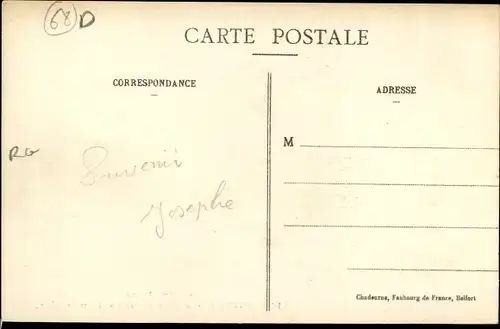 Ak Diefmatten Elsass Haut Rhin, Maison Alsacienne, Entrée du village