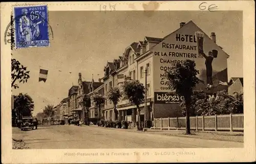 Ak Saint Louis Sankt Ludwig Elsass Haut Rhin, Hôtel Restaurant de la Frontière