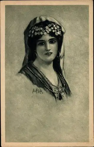 Künstler Ak Pop, A., Portrait einer Frau, Orientalin, BKWI 561